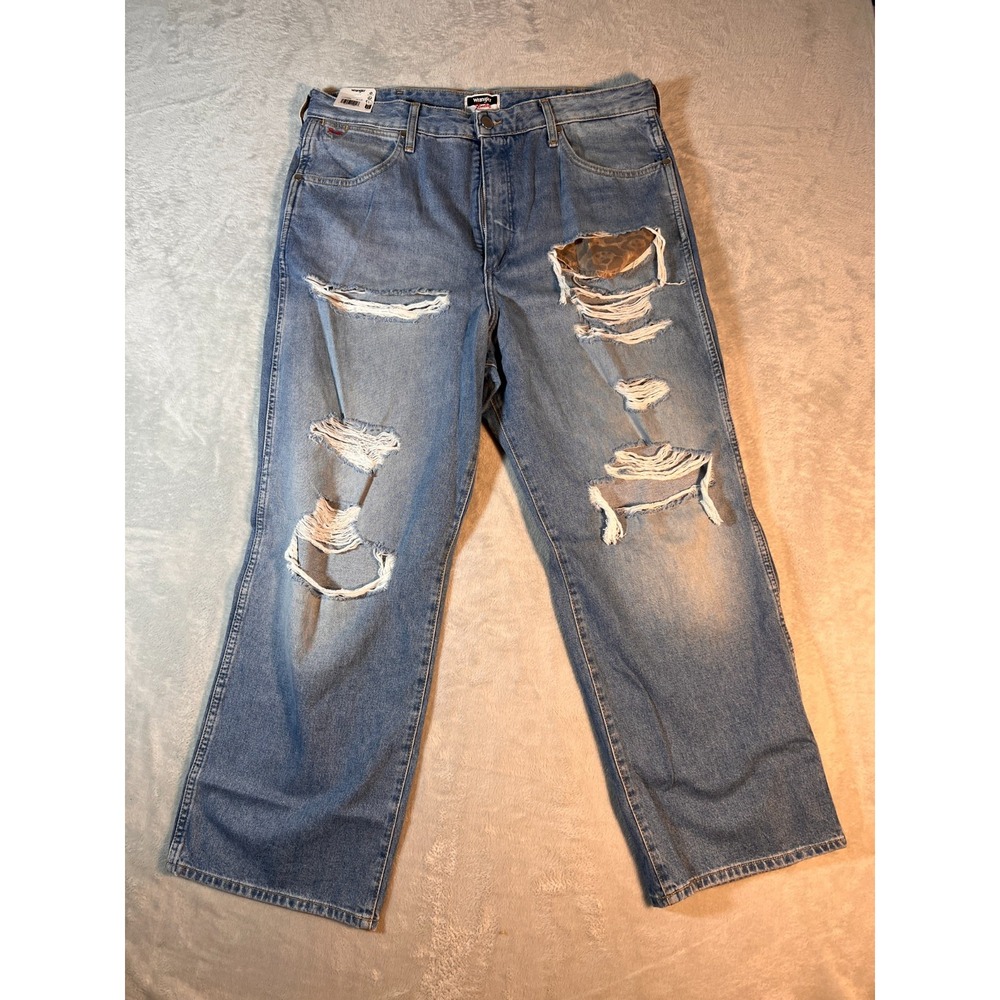 Wrangler x Fender NWT‎ Mom Relaxed Jeans High Rise 34X28 Rock Band Retro